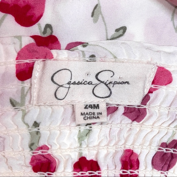 Jessica Simpson toddler one-piece outfit, cream with red flower petals all over - Picture 11 of 12